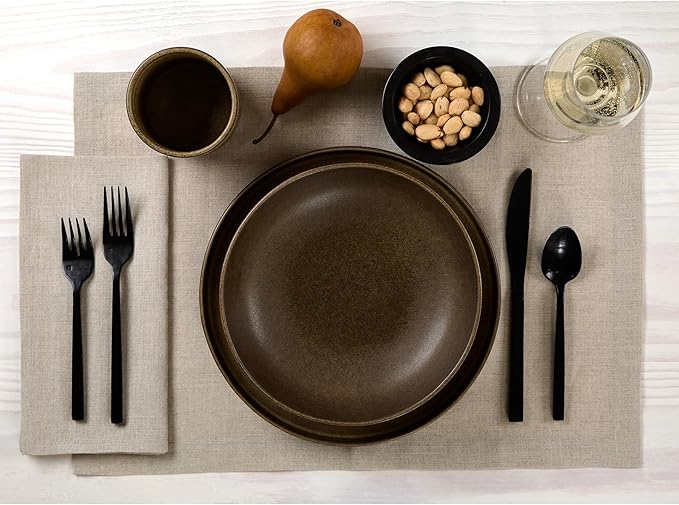 Solino Home Natural Linen Napkins Set of 4 - 100% Pure Linen Cloth Washable Dinner Napkins 20 x 20 Inch for Holiday, New Year - Fete