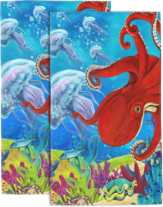 Hand Towels Set of 2 Fall Leaves Towels for Bathroom Soft Absorbent Decorative Hand Bath Towels Dish Towels for Kitchen Sports Gym Yoga Home Decor 14 x 28 in