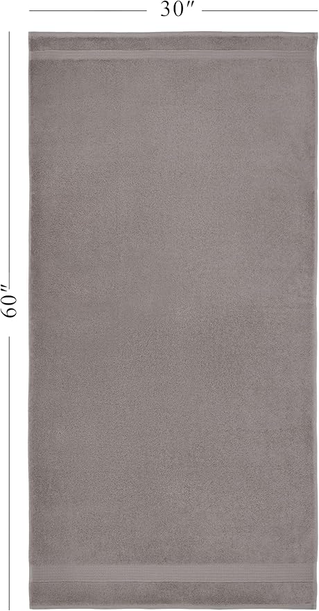 Ozdilek 6-Piece Bath Towel Set, 2 Bath, 2 Hand, 2 Wash, 100% Cotton Turkish Towels, 2 Bath Towels (30x60/550 GSM), 2 Hand Towels (16x30/575 GSM), 2 Washcloths (13x13/600 GSM) (Light Grey)