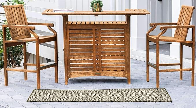 Unique Loom Outdoor Collection Area Rug - Cape Town (2' x 6' 1" Runner, Green/ Ivory)