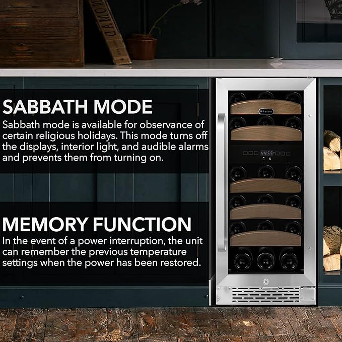 Whynter BWR-281DZ 28 Bottle Dual Temperature Zone Built-In Wine Refrigerator