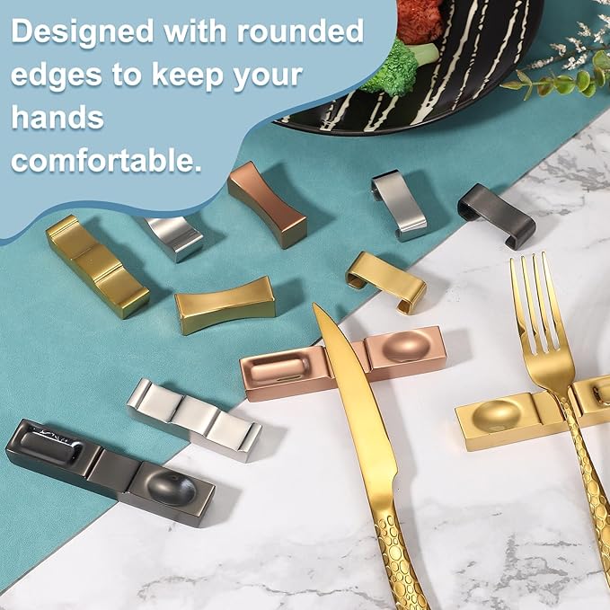 uxcell 2pcs Chopstick Rest, 304 Stainless Steel Chopsticks Holder 2"x0.7"x0.71", Household Tableware Kitchen Tools for Fork Teaspoon, Black