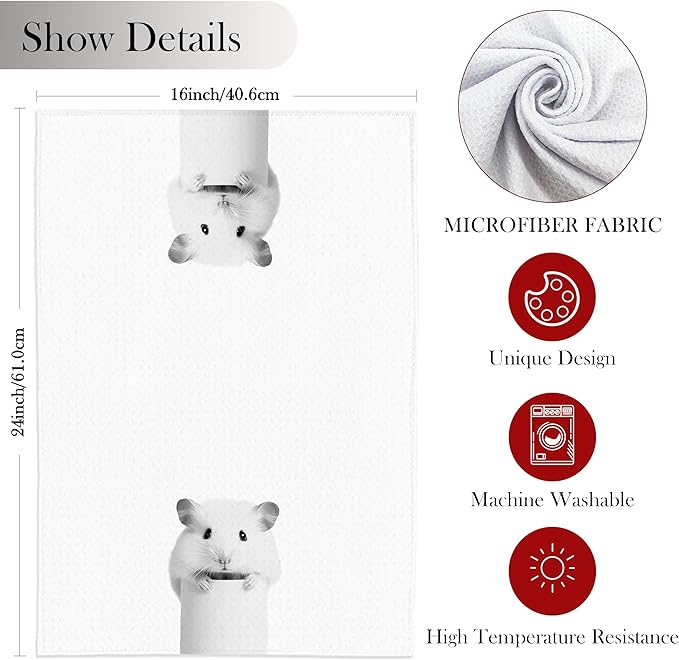 Hamster Hand Towels for Bathroom, Hamsters Bathroom Hand Towels, Funny Hand Towels, Hamster Bathroom Decor, Hamster Gifts for Women, 16x24 Inch