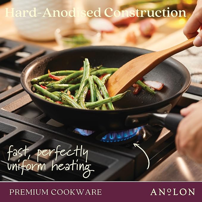 Anolon Advanced Home Hard-Anodized Nonstick Skillets (2 Piece Set- 10.25-Inch & 12.75-Inch, Onyx)