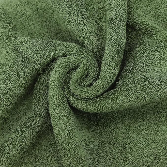 Luxury Hotel & Spa Collection Highly Absorbent, Quick Dry 100% Turkish Cotton 700 GSM, Eco Friendly Towel, for Bathroom Dobby Border Soft Bath Towel Set 27 X 54 -Moss, Bath Towels - Set of 4