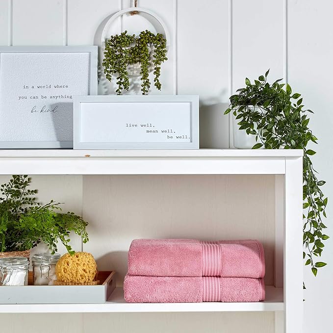 Christy Supreme Hygro 4 Piece Towel Set | Blush | 100% Luxury Supima Cotton | Ultra Soft | Super Absorbent | 650GSM | 2 Bath Towels 2 Hand Towels