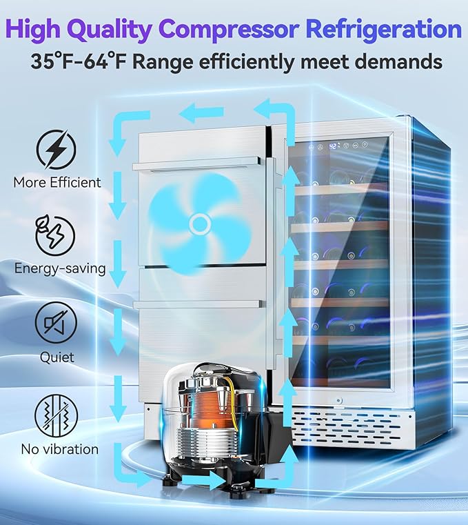 30'' Outdoor Wine and Beverage Refrigerator 120 Cooler, 2 Drawer Dual Zone Wine Fridge with Intelligent Control Advanced Compressor Under Counter Freestanding for Patio Bar Cabinet