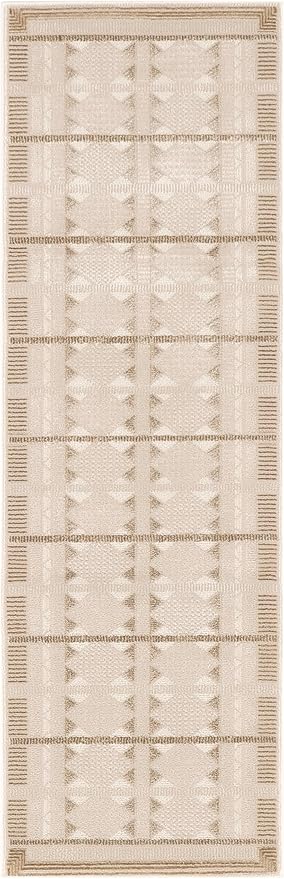 Nourison Home Nordic Taupe 2' x 6' Area Rug - Easy Clean, Non Shedding, Bed Room, Living Room, Dining Room, Kitchen (6' Runner)