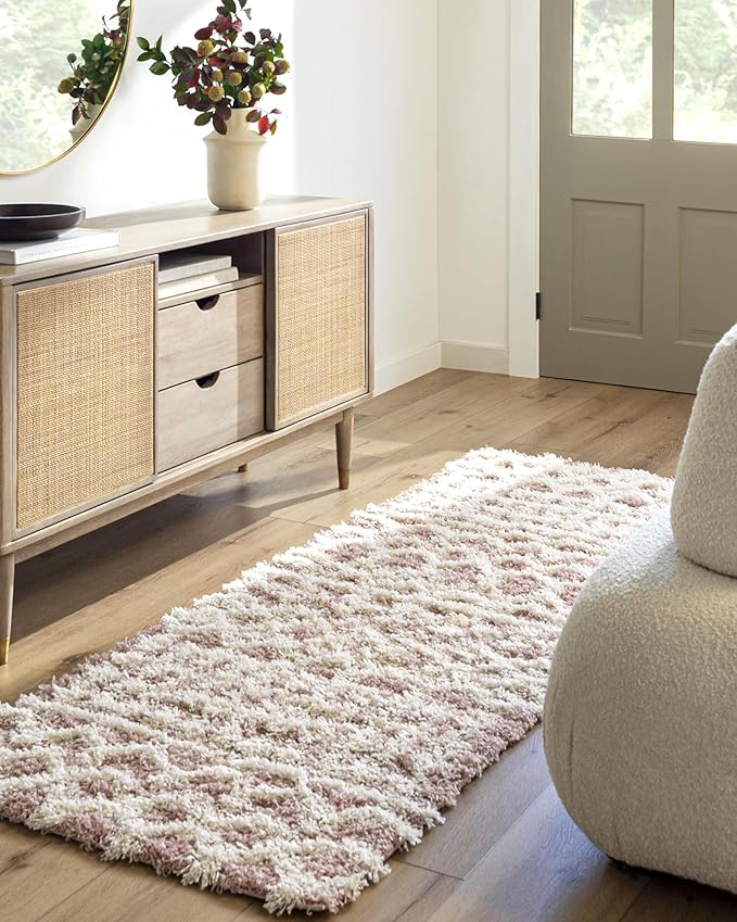 Livabliss Hapsburg Moroccan Shag Area Rug,6'7" x 9'6",Dusty Pink