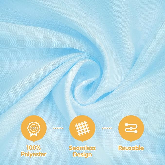 BRILLMAX 10 Pack Light Blue Tablecloths 70 x 120 Inch for 6ft or 8ft Rectangle Tables - Rectangular Bulk Linen Polyester Fabric Washable Cloth Cover for Wedding Reception Banquet Birthday Party