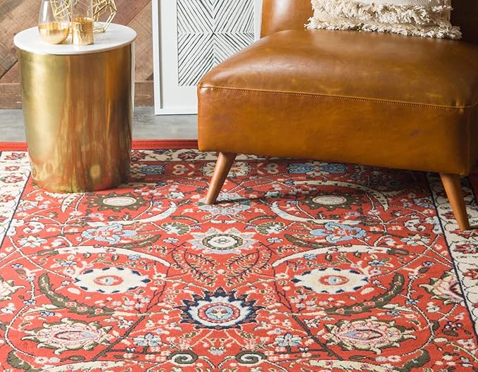 Unique Loom Espahan Collection Area Rug - Cape Cod (2' 2" x 3' 1" Rectangle, Terracotta/ Black)