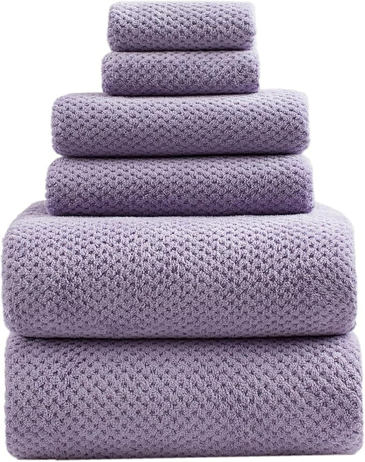 Oversized Bath Towels Extra Large 40x80 Inches Bath Sheets for Adults Super Soft Quick Dry Highly Absobent Microfiber Shower Towels (Lavender,6 Piece)…
