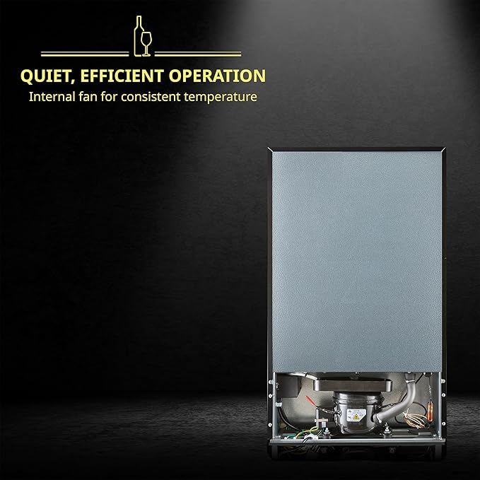 SCHMÉCKÉ 34 Bottle Compressor Wine Cooler Refrigerator w/Lock - Large Freestanding Wine Cellar For Red, White, Champagne or Sparkling Wine - 41f-64f Digital Temperature Control Fridge Stainless Steel