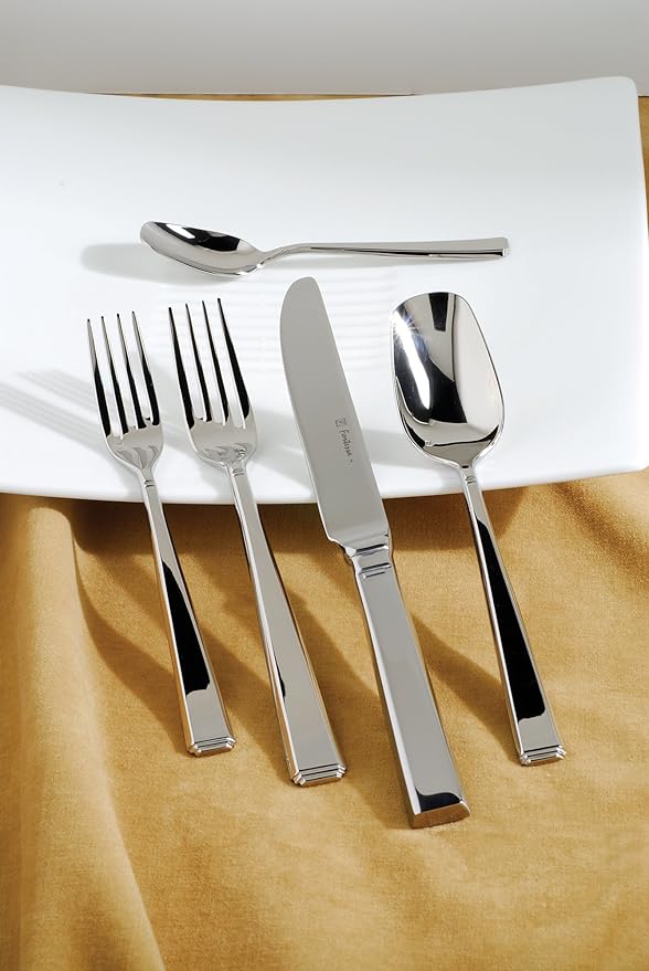 Fortessa Scalini 18/10 Stainless Steel Flatware, 5 Piece Place Setting, Service for 1