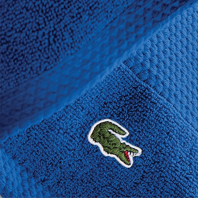 Lacoste Heritage 100% Supima Cotton Tub Mat, Surf Blue, 21" x 31" – Highly Absorbent & Quick Drying, Premium Super Soft Bath Towel, Bathroom Essential, Gift for All Occasions, Machine Washable