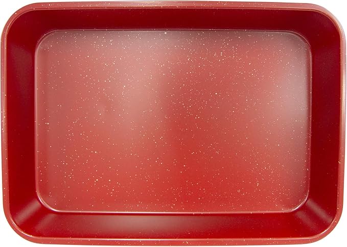 casaWare Grande Lasagna/Roaster Pan 18 x 12 x 3-Inch - Extra Large, Ceramic Coated NonStick (Red Granite)