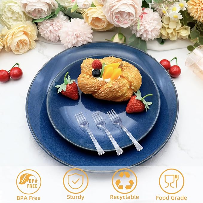 100 PCS Clear Mini Forks Heavy Duty, 4 inch Clear Plastic Appetizer Fork, Mini Forks for Appetizers, Dessert Fork Disposable, BPA Free, Food Safe, Suitable for All Occasions