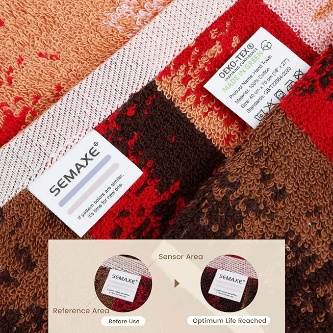 SEMAXE 4-Pack Luxury Bath Towels for Bathroom, 100% Cotton, Soft, Absorbent, and Quick-Drying, 55"x27", Plum Garden, Perfect for Hotels, Gyms, and Spas