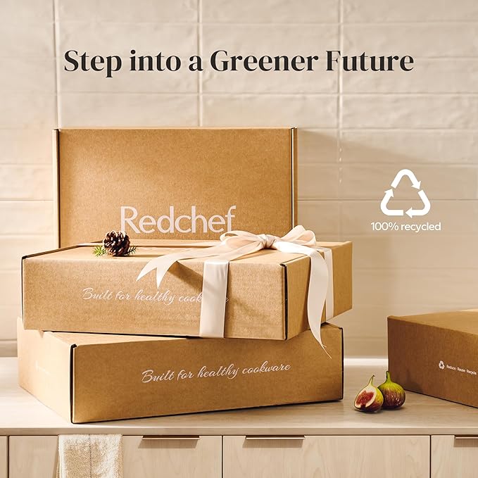 Redchef Nonstick Frying Pan Skillet, Ceramic Non-Stick Saute Pans, 11 inch Cooking Fry Pan with Stay Cool Handle, All Stovetops (Gas, Electric & Induction), Dishwasher/Oven Safe, PFAS-Free, Non Toxic