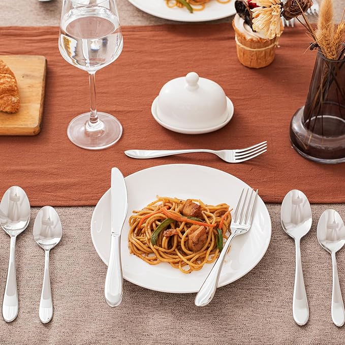 KINGSTONE 40-Piece Silverware Set for 8,18/10 Premium Stainless Steel Flatware Set, for Home, Restaurant, Wedding and Party Use, Mirror-Polished Cutlery Set, Dishwasher Safe.