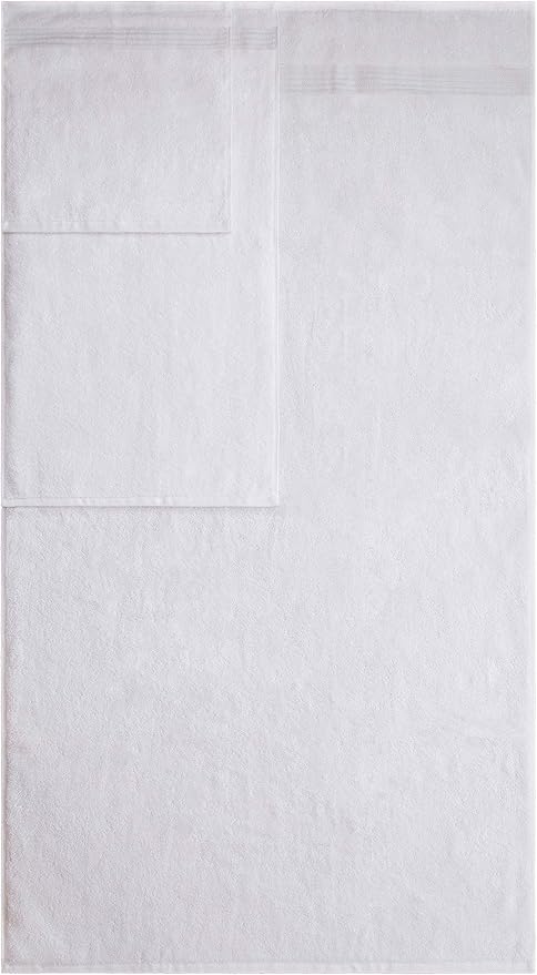 American Veteran Towel, 6 Piece Towel Set for Bathroom, 100% Cotton Turkish Bathroom Towels, 2 Bath Towels 2 Hand Towels 2 Washcloths, White