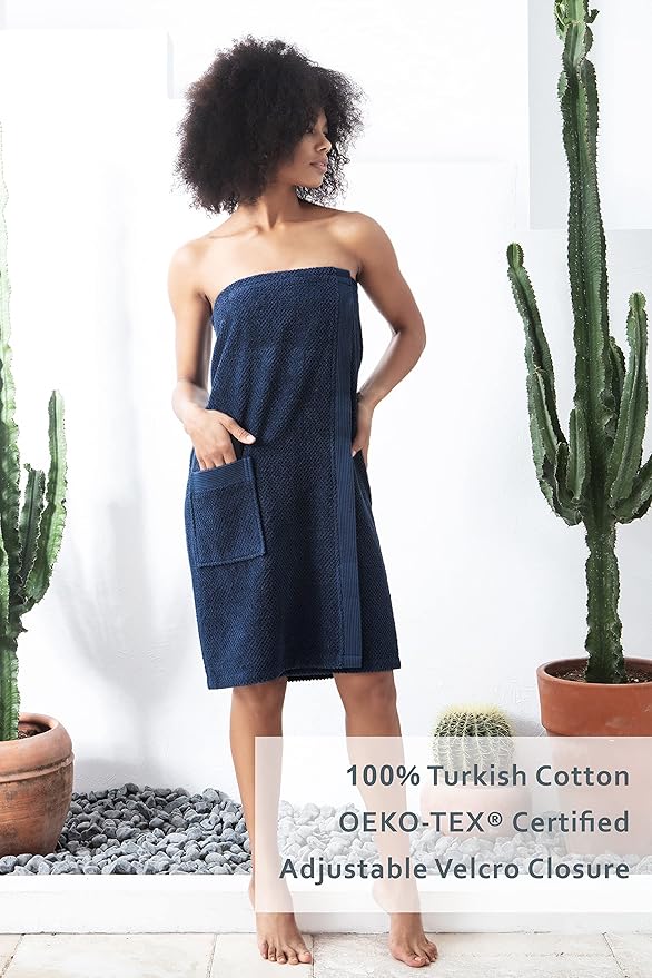 SEYANTE Spa Towel Wrap for Women - 100% Turkish Cotton Body Towel Wraps with Adjustable Closure - OEKO-TEX® Certified