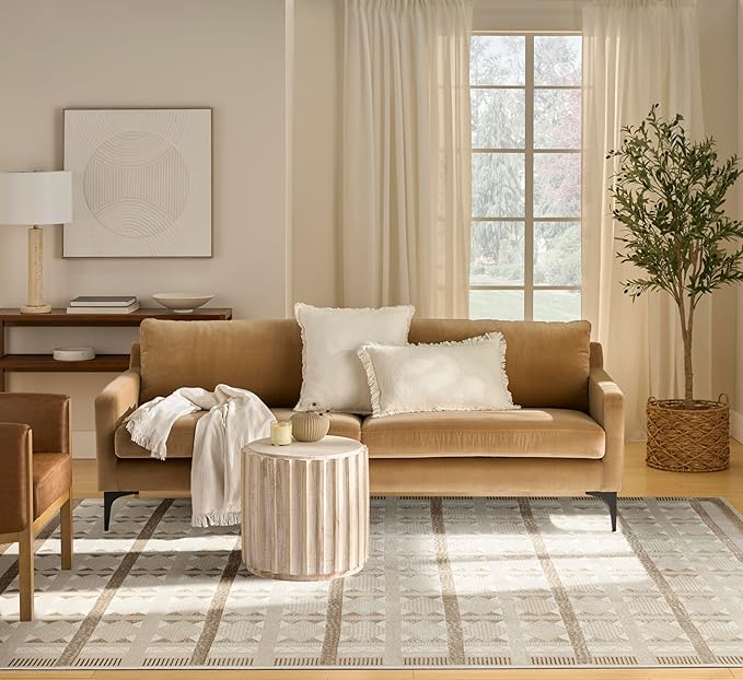 Nourison Nordic Taupe 8' x 10' Scandinavian Area Rug - Easy Cleaning, Non Shedding, Bed Room, Living Room, Dining Room, Kitchen (8' x 10')