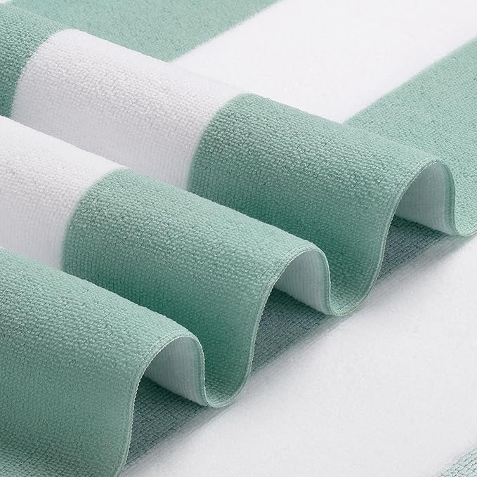 WILFA Extra Large Beach Towel - Oversized Mircofiber 40 x 70 inches, XL Striped Lightweight Pool Towel, Big Cabana Swim Travel Towel for Adults Mens Women,Teal