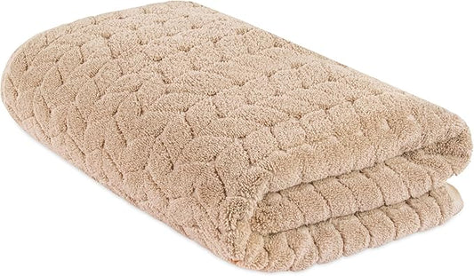 Turkish Cotton Ultra-Soft Plush Absorbent Quick Dry Bathroom Towel Set, Made in Turkey (Sand Beige, Bath Sheet)
