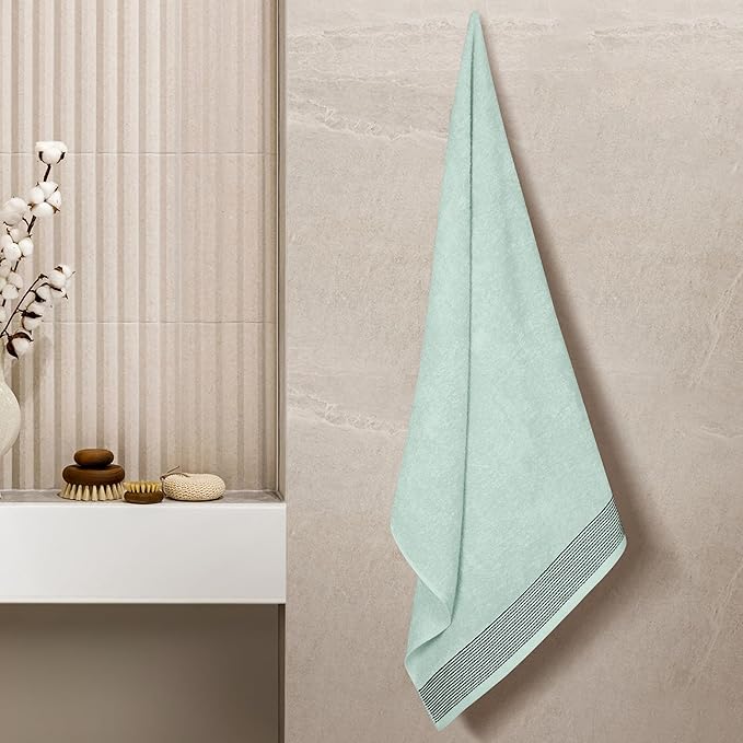 Belizzi Home Ultra Soft 4 Pack Oversized Bath Towel Set 27x54 inches, 100% Cotton Bath Towels, Highly Absorbant Compact Quickdry & Lightweight Towel, Ideal for Gym Travel Camp Pool - Sea Green