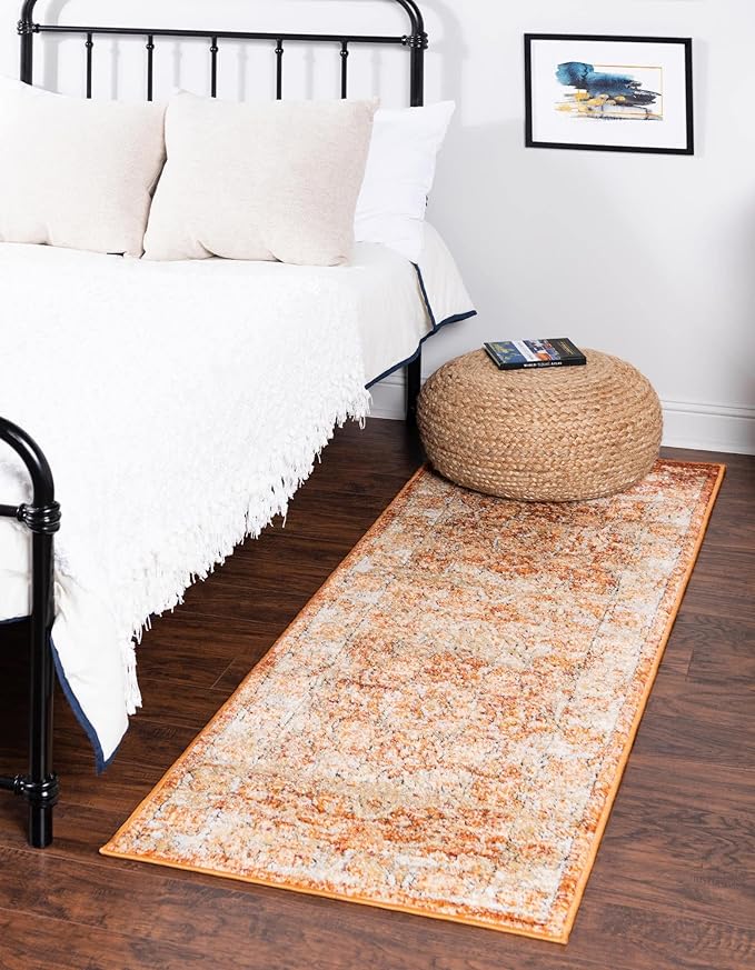 Unique Loom Isabella Collection Area Rug - Adjani (2' 7" x 16' 5" Runner, Rust Red/ Black)