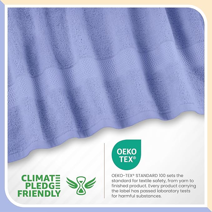 Martex 6-Piece 100% Ringspun Cotton Towel Set | Quick Dry | Super Absorbent & Soft | Lightweight | 2 Bath Towels | 2 Hand Towels | 2 Wash Cloths | Lavender