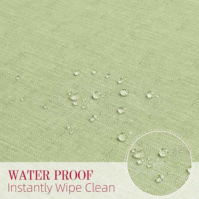 Cloth Place Mats Set of 8–Reusable Rectangular Waterproof Fabric Polyester Washable Wipeable Heat Resistant Linen for Kitchen Dining Dinner Restaurant Wedding Table(Mint Green/13x19 Inch)