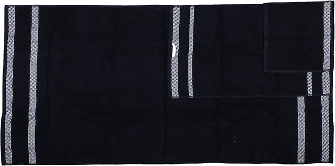 CASA COPENHAGEN Solitaire 6 Pieces Towel Set- Black, 600 GSM 2 Bath Towel 2 Hand Towel 2 Washcloth, Designed in Denmark Made of Soft Egyptian Cotton for Bathroom, Kitchen & Shower