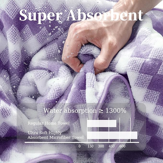 4 Piece Extra Large Bath Towel Set Oversized Bath Sheet 35"x70" Bathroom Towel Set Soft Highly Absorbent & Quick Dry Premium Bath Towel for Bathroom 600GSM Shower Towel Spa Gym Hotel,Plum