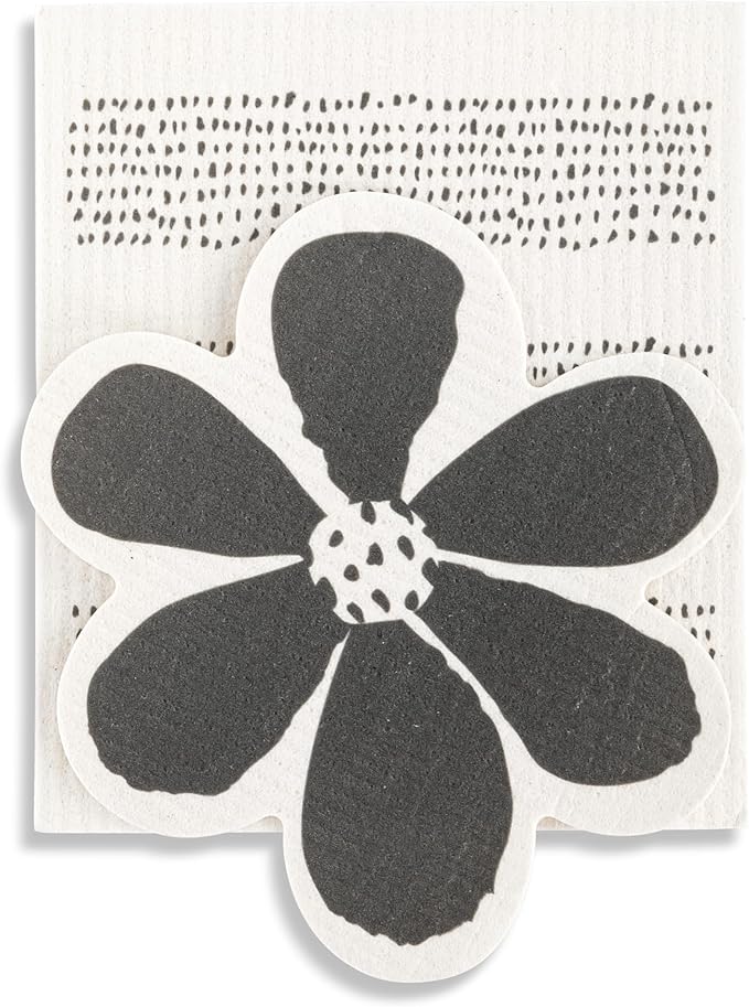 DEMDACO Reusable Biodegradable Kitchen Cleaning Dish Cloth from Design Serving Collection 6 x 7 Inch Cotton Blend Flower and Hearts Assorted Set of 2