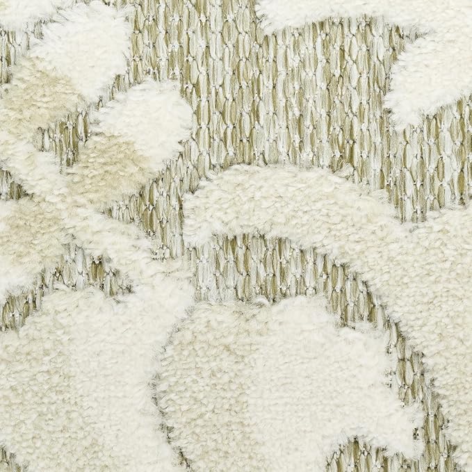 Nourison Home Aloha Ivory Sage 7'10" x 10'6" Area Rug - Easy Clean, Non Shedding, Bed Room, Living Room, Dining Room, Kitchen (8' x 11')