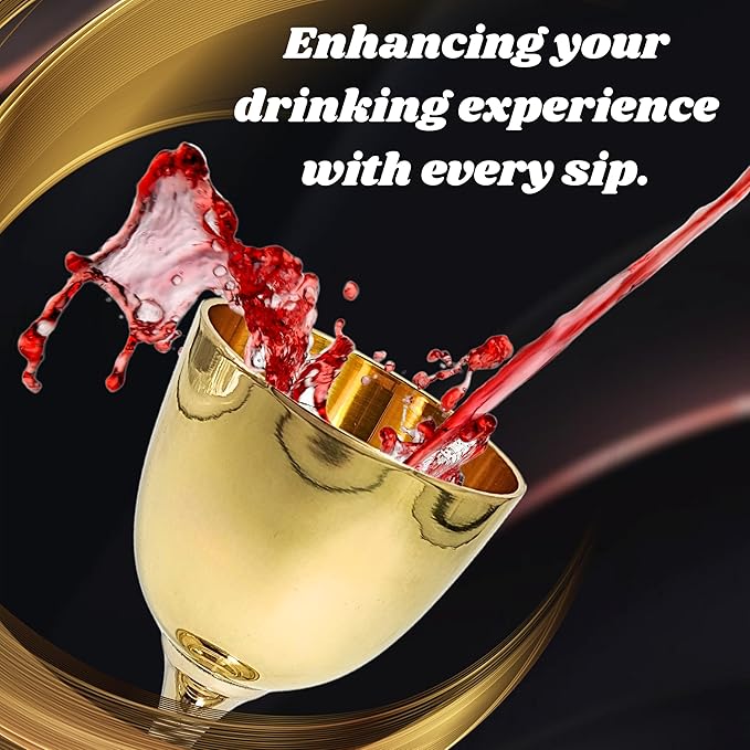 Brass Handmade Premium Wine Cup Gothic Chalice Ancient Elegant Wine Goblet Vintage Chalice Goblet Communion Cup, Handmade Gold Chalice - Ideal Gift for Wine Enthusiasts - Wedding Wine Glass (1 Piece )