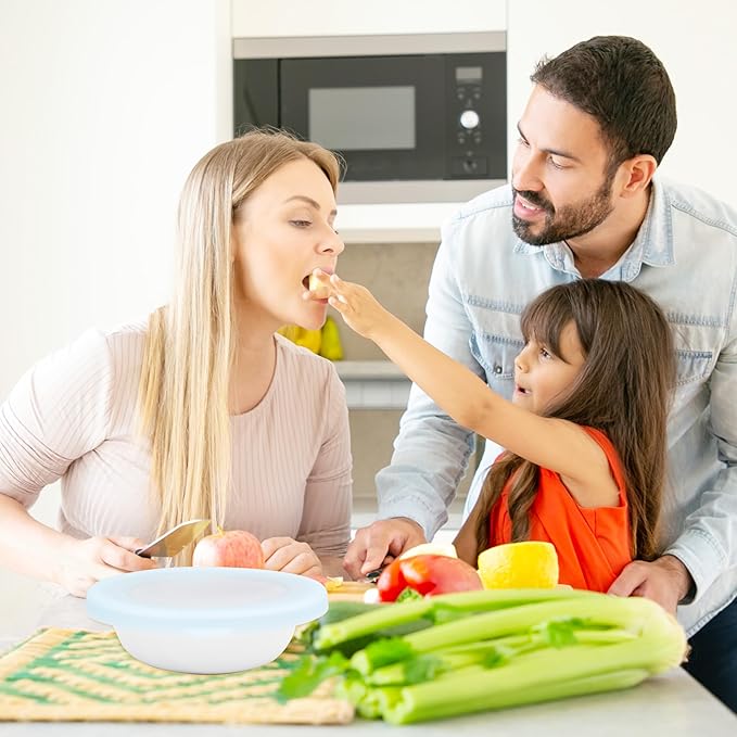 4 Pack Silicone Lids for Corelle Vitrelle 18-Oz Soup/Cereal Bowls, Freezer & Microwave & Dishwasher Safe (Bowl not included)