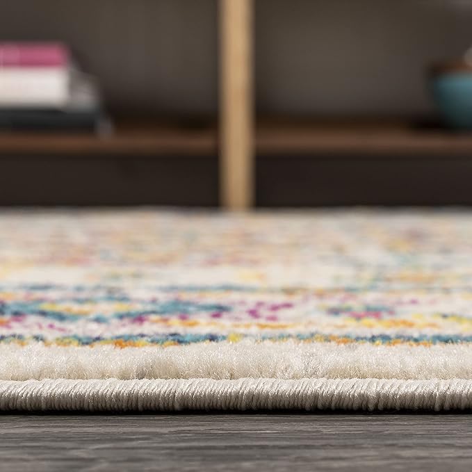 JONATHAN Y Brooklyn Geometric Medallion Beige/Ivory Indoor Area Rug, 3x5, Vintage, Bohemian, Easy-Cleaning for Living Room, Bedroom, Kitchen, Pet Friendly, Non-Shedding (MDP207B-3)