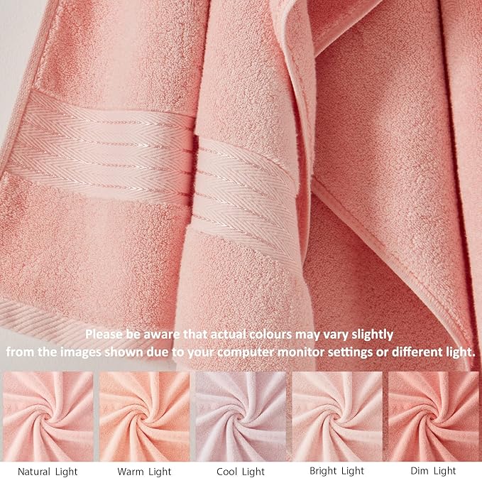 COZYART Pink Hand Towels for Bathroom 4 Pcs, 13x30 100% Cotton Guest Hands Towel Set Super Soft Highly Absorbent Durable 650 GSM for Daily Use