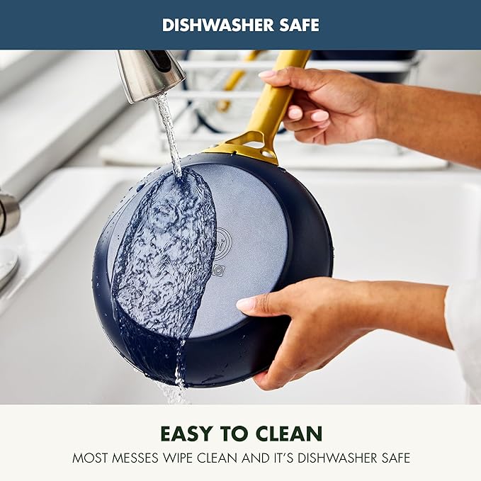 GreenPan Nonstick Reserve Pro 10 Piece Cookware Set, NSF Certified Ceramic, Hard Anodized PFAS-Free Pots & Pans Set with Lids, Stainless Steel Handles, Oven & Dishwasher Safe, Twilight Blue