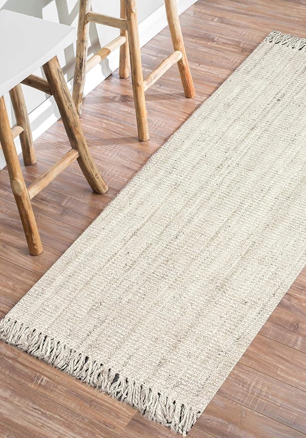 Nuloom Daniela Off-White, 11'6" x 14'6", Handmade, Jute, Tassel, Soft and Textured, High Traffic, Stain Resistant, Easy Clean, Durable Area Rug for Bedroom, Living Room, Dining Space, Foyer, Entryway
