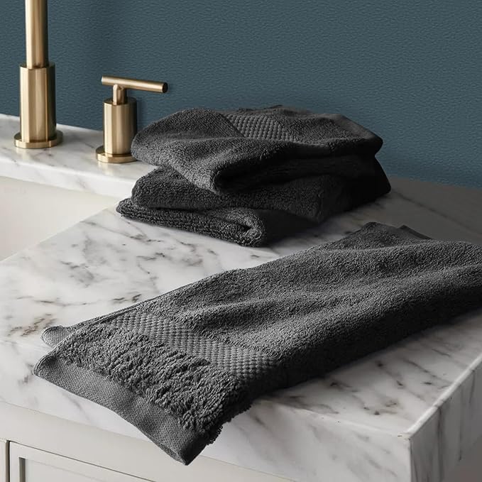 Delara 100% Organic Cotton Towels 650 GSM Plush Feather Touch Quick Dry Wash Cloth, Pack of 24 GOTS Certified, Oeko-Tex Green Certified, Organic Cotton Wash Cloth, 13"X13"