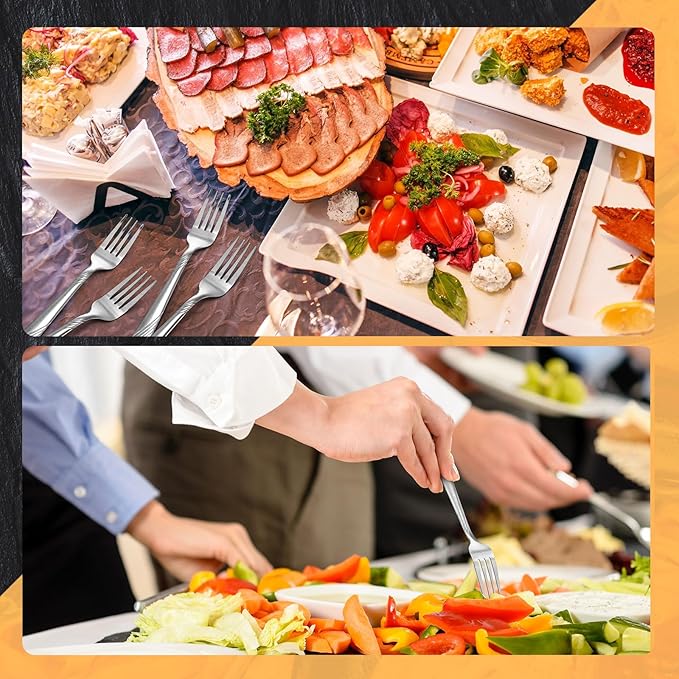 Bokon 200 Pieces Dinner Forks Bulk Set 6.9 Inches Stainless Steel Silverware Durable Table Forks Set for Home Restaurant Kitchen Dishwasher Safe