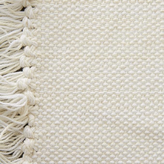 DII Variegated Tabletop Collection, Placemat Set3x19, Off-White, 6 Piece