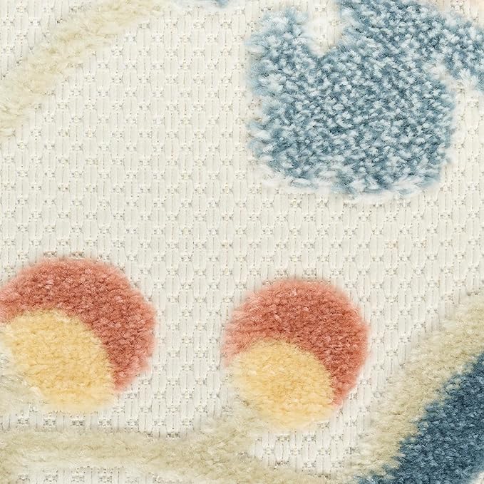 Nourison Home Aloha Grey Multicolor 3'6" x 5'6" Area Rug - Easy Clean, Non Shedding, Bed Room, Living Room, Dining Room, Kitchen (4' x 6')