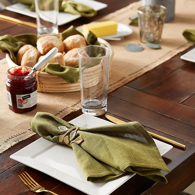 DII Variegated Tabletop Collection, Napkin Set, 20x20, Olive Green, 6 Piece