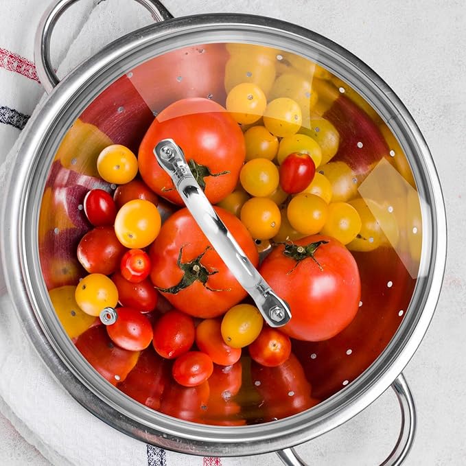 9.5" Tempered Glass Pan Lid with Steam Vent, Thickened to 4mm and Dishwasher Safe and Oven up to 480℉, Universal Lid Fit for Cast Iron Skillets, Frying Saute Pan, Cooking Pot