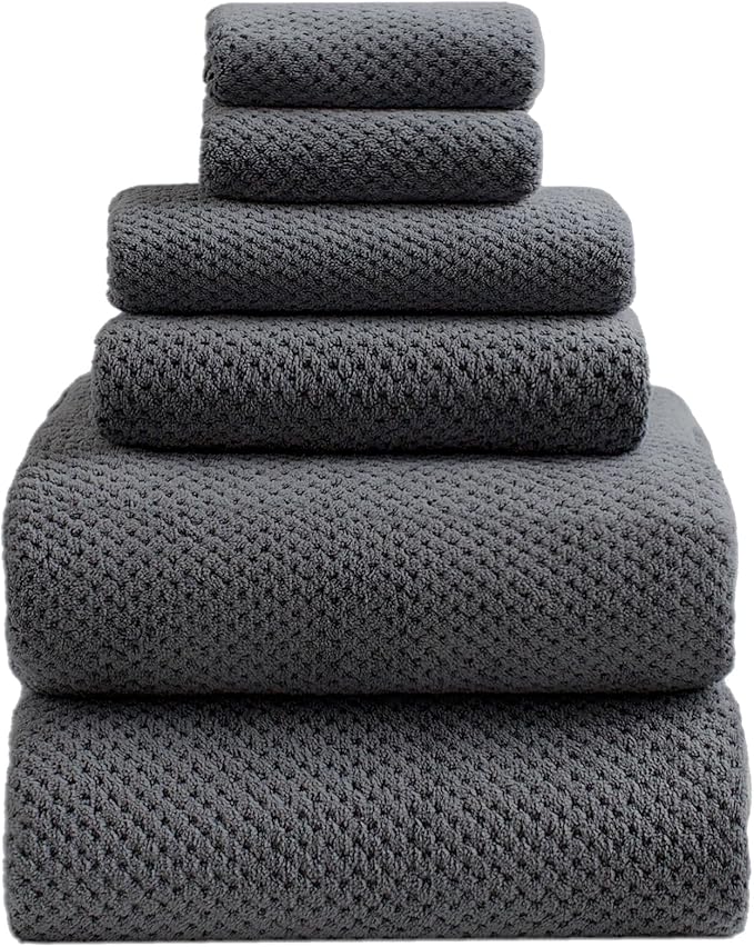 Oversized Bath Towels Extra Large 40x80 Inches Bath Sheets for Adults Super Soft Quick Dry Highly Absobent Microfiber Shower Towels (6 Piece,Charcoal)…